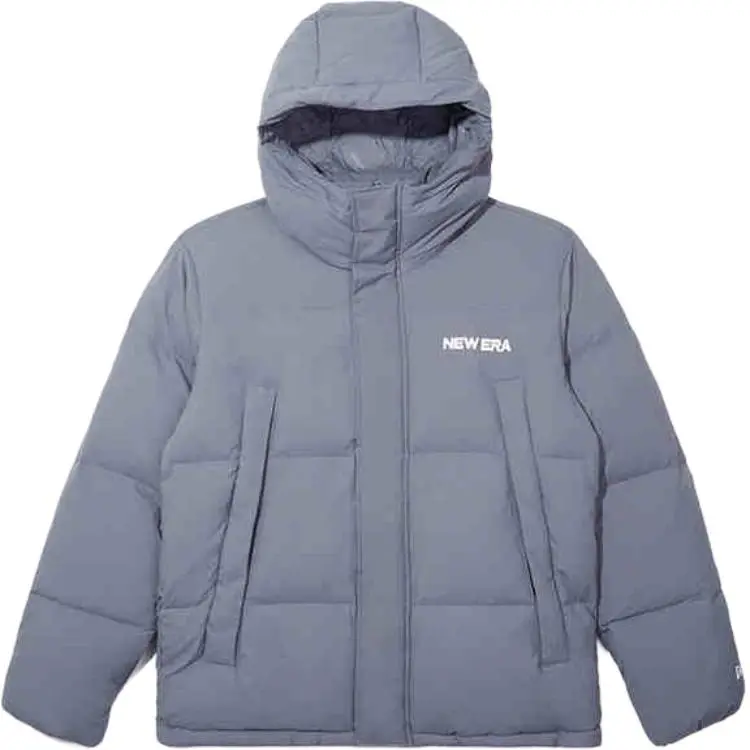 New Era Down Jackets Unisex Gray Hooded (Non-detachable) Thickened