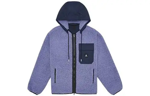 Converse Velvet Jackets Unisex Purple Hooded Thickened
