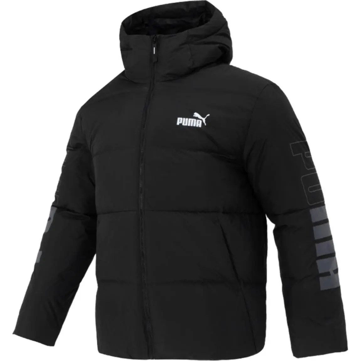 PUMA Jackets Men's Black Hooded Moderate Other