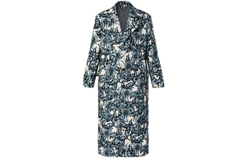 LOUIS VUITTON Coats Men's Blue Suit Collar Moderate Straight Fit