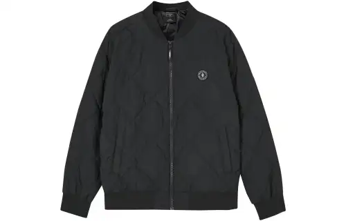 Skechers Down Jackets Men's Carbon Black/0018 Baseball Collar Moderate Down Jacket
