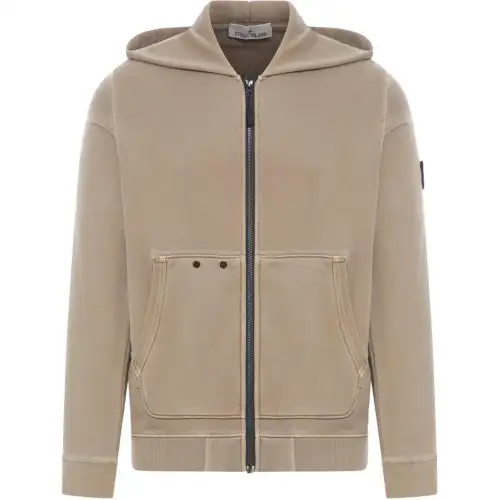 STONE ISLAND Logo-Patch Zip-Up Hoodie