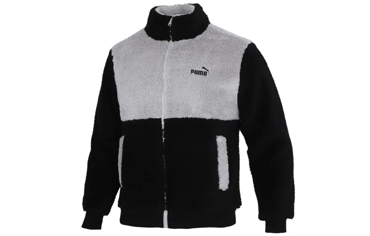 PUMA Velvet Jackets Men's Black Stand Collar Moderate