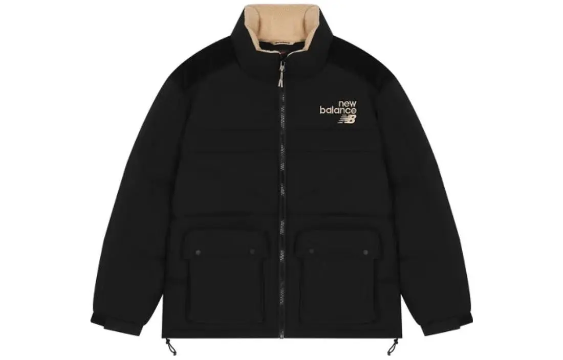 New Balance Down Jackets Men's Black Stand Collar Moderate Other