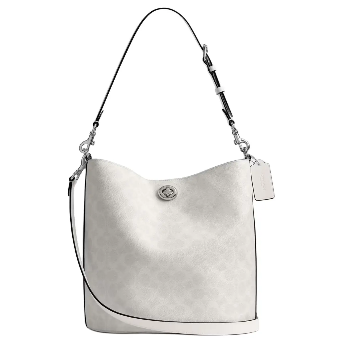 COACH Willow Coated Canvas Shoulder Bag Large Women's Chalk White