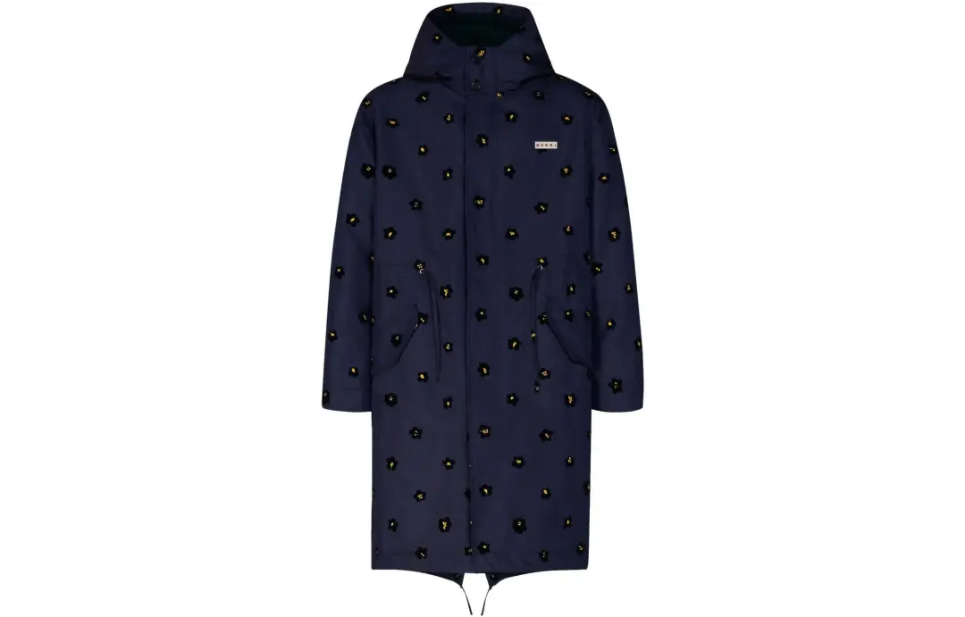 MARNI Draft Flower Hooded Parka Coat