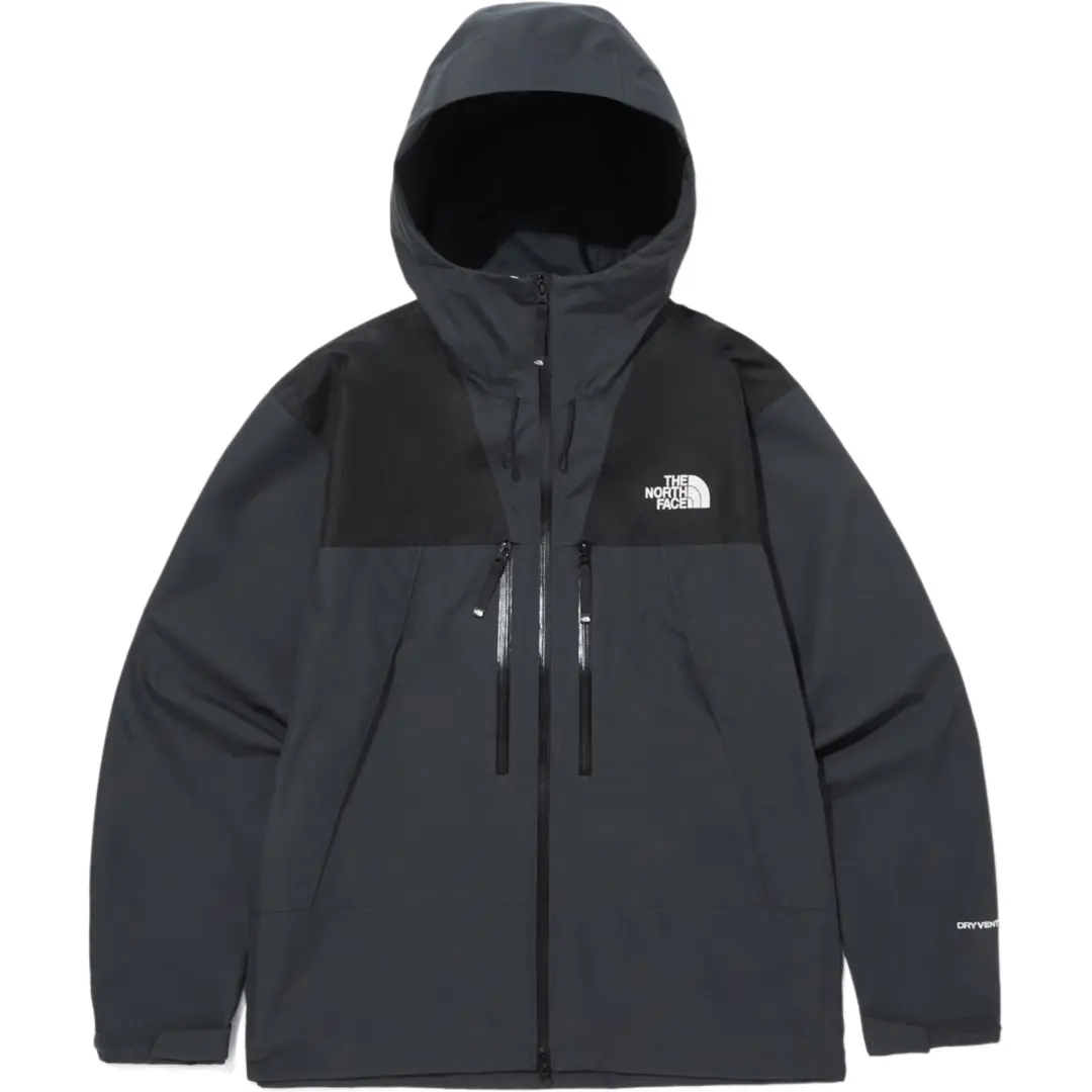 THE NORTH FACE Waterproof And Windproof Windbreaker Jacket Unisex Charcoal Gray