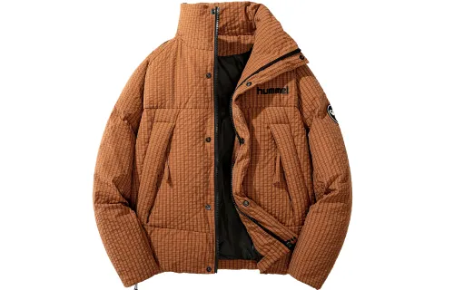 Badge with letters, keep warm down jacket with zipper for men and women, with your logo imprint
