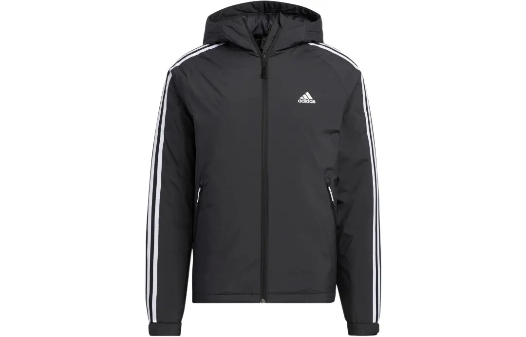 Adidas Down Jackets Men's Black Hooded Moderate Seamless Down Jacket