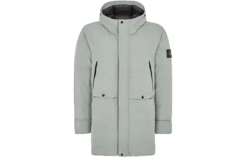 STONE ISLAND Down Jacket Unisex Light Green