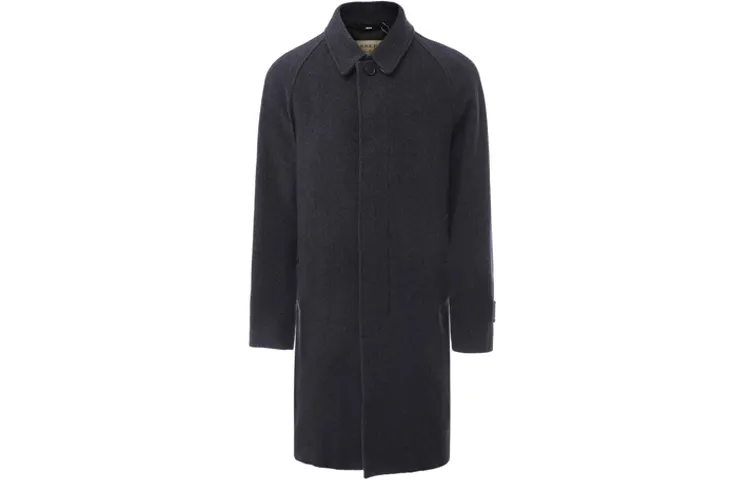 Burberry Coats Men's Black Gray Color Lapel Moderate