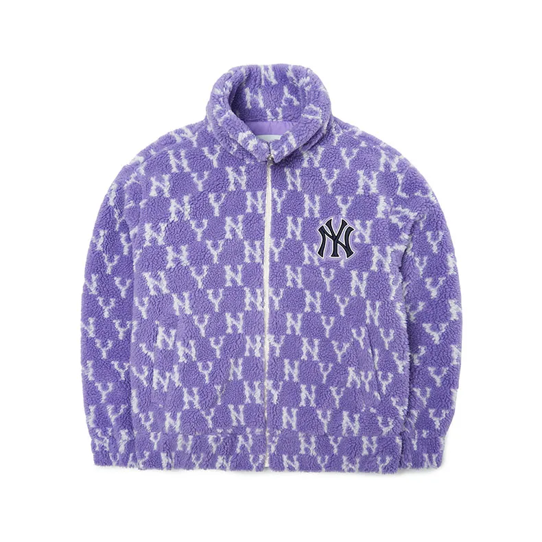 MLB New York Yankees Velvet Jackets Unisex Purple Stand Collar Moderate