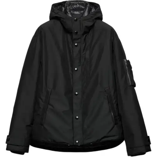 PRADA Buttoned Curved Hem Down Jacket