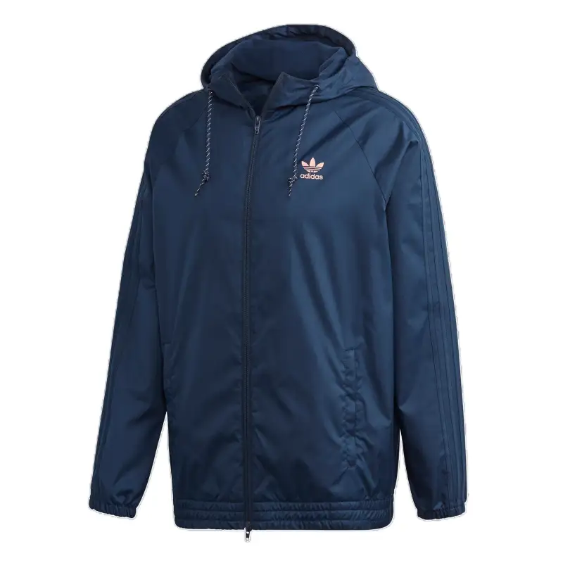 Adidas Originals Sports Lifestyle Collection, Windproof Fleece Lined Zippers Hooded Jackets & Coats Men's Navy
