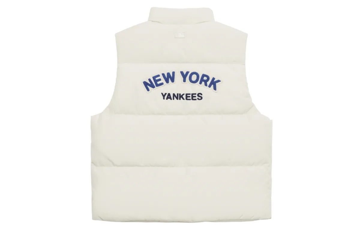 MLB Preppy Style Collection New York Yankees Down Vest Unisex Dark Cream