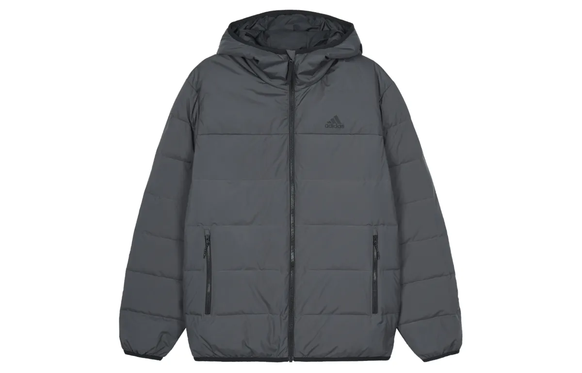 Adidas Down Jackets Unisex Gray Hooded (Non-detachable) Moderate Other