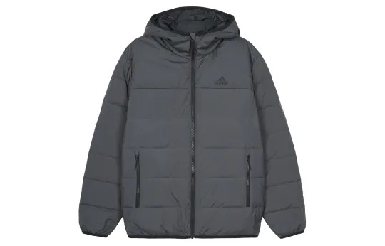 Adidas Down Jackets Unisex Gray Hooded Non Detachable Moderate Other