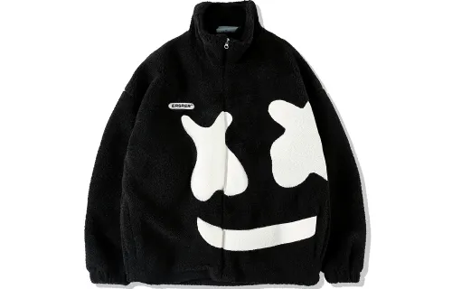 ER Velvet Jackets Unisex Stand Collar Thickened