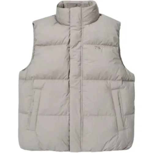 FILA Vests Unisex Gray Stand Collar Moderate Other