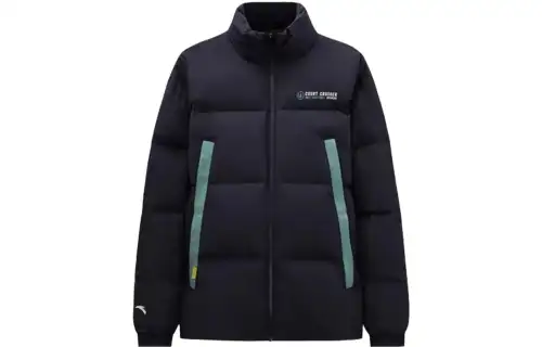 ANTA Down Jackets Unisex Black Stand Collar Moderate Puffer Jacket