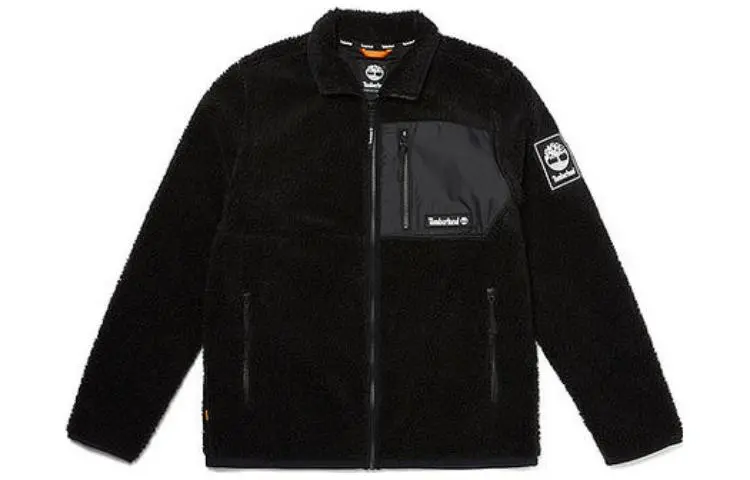 Timberland Velvet Jackets Unisex Black Lapel Thickened