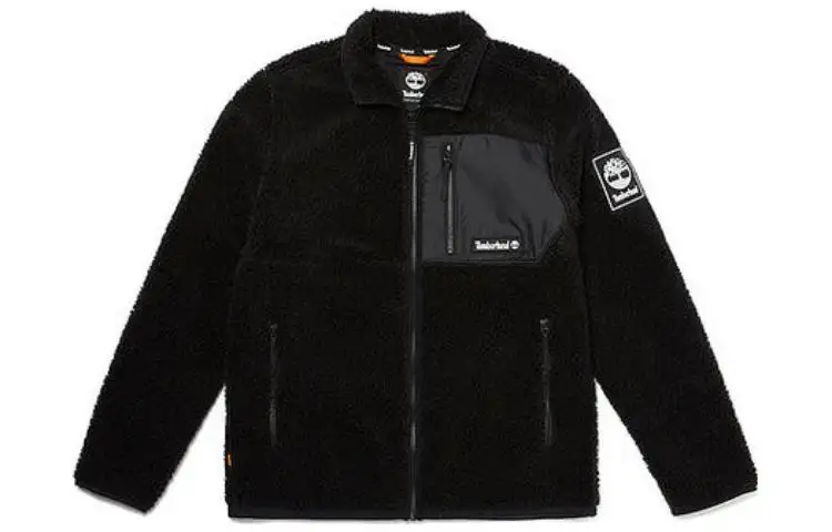 Timberland Velvet Jackets Unisex Black Lapel Thickened