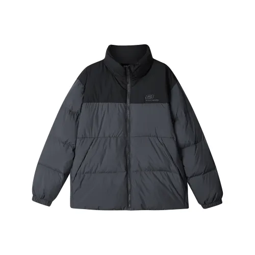 Skechers Sports Life Collection Down Jackets Unisex Ink Gray/00W5 Stand Collar Moderate Down Jacket