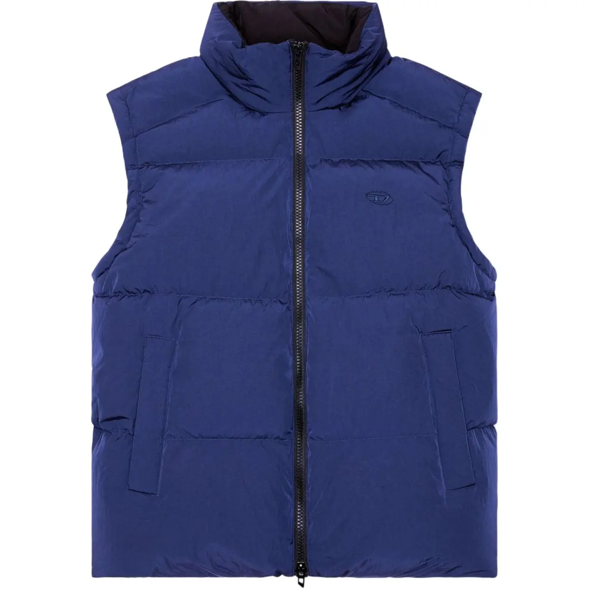 DIESEL Vests Men's Blue Stand Collar Moderate Other