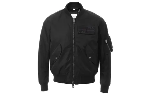Burberry Baseball Jerseys Men's Black Baseball Collar Moderate Straight Fit