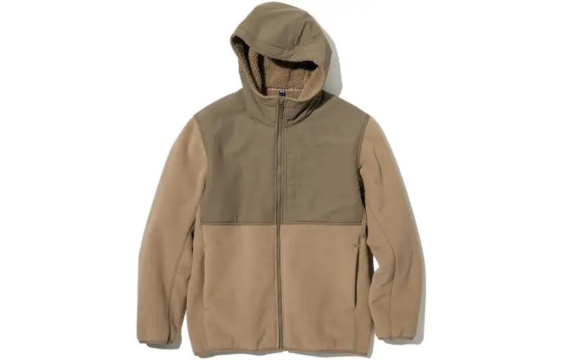 UNIQLO Velvet Jackets Unisex Dark Beige Hooded Moderate