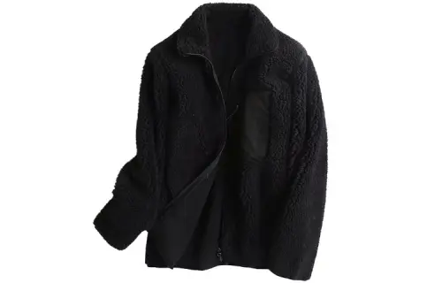UNIQLO Velvet Jackets Men's Black Stand Collar Moderate
