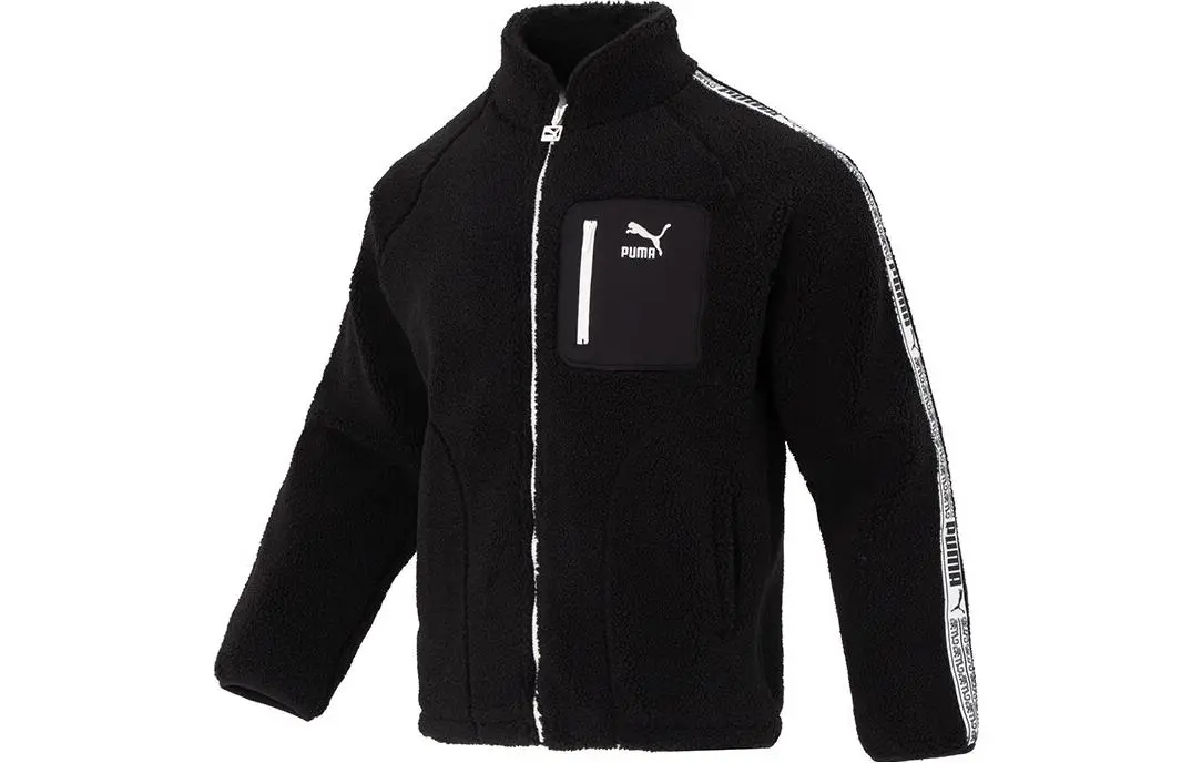 PUMA Jackets Unisex Black Stand Collar Moderate Other