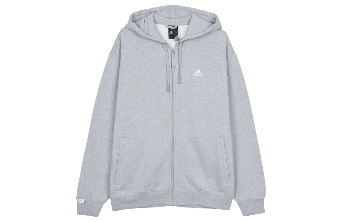 Adidas ZNE Jackets Men's Medium Heather Gray Hooded (Non-detachable) Thickened