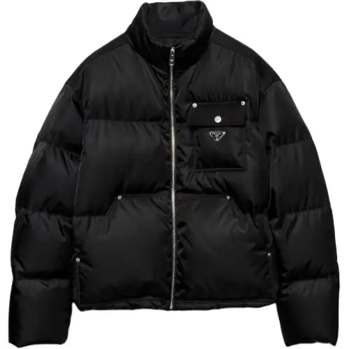 Prada cropped triangle-logo padded jacket