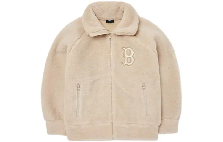 MLB FLEECE Collection Boston Red Sox Velvet feel Coat Unisex Apricot