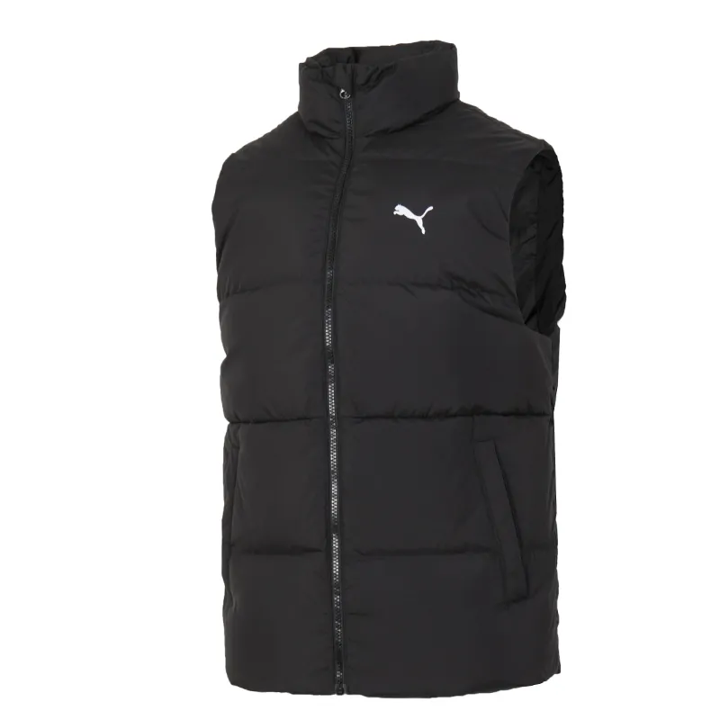 PUMA Down Vests Men's Black Stand Collar Moderate