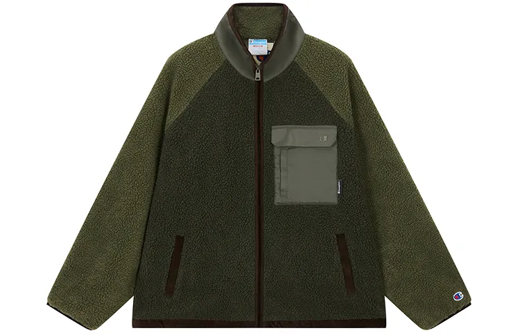 Champion FW24 CITY BOY Vintage Casual Basic Thickened And Fleece Lined Thermal Zipper Stand Collar Jackets & Coats