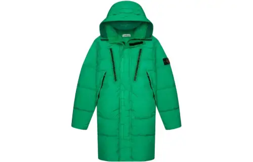 STONE ISLAND Puffer Jackets Men's Green Hooded Moderate Other