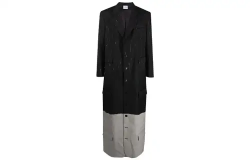 Vetements Coats Men's Black Suit Collar Moderate Straight Fit