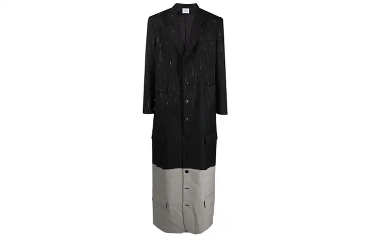 Vetements Coats Men's Black Suit Collar Moderate Straight Fit