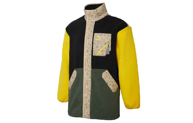 PUMA Velvet Jackets Unisex Lemon Stand Collar Moderate Straight Fit