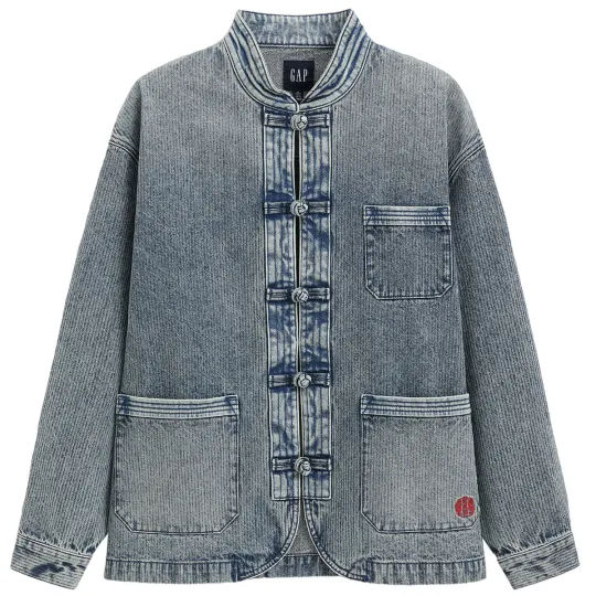 GAP x GUGONGLIANMINGKUAN Denim Jacket Men's Medium Washed