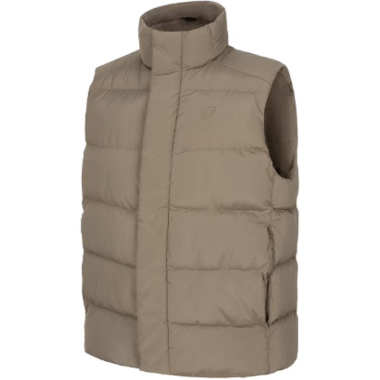 ASICS Vests Men's Brown Stand Collar Moderate Other
