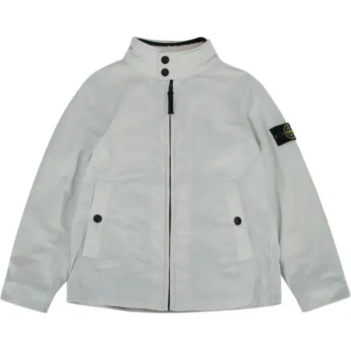 STONE ISLAND Junior Logo Patch Zipped Reversible Fleece Jacket