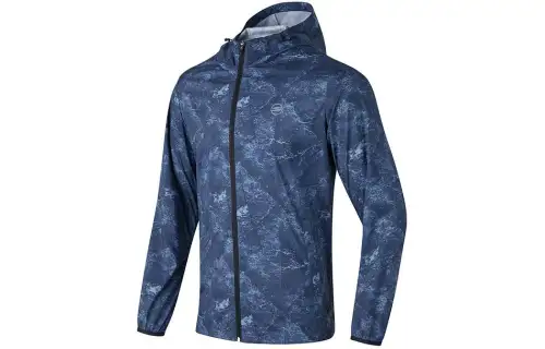 Skechers SS24 Breathable Sun Protection Clothing Men's Blue Black Textured