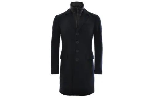 Burberry Coats Men's Black Lapel Moderate Straight Fit