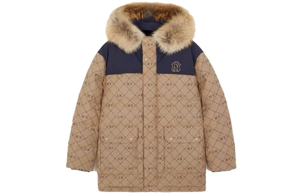 MLB Street Style FW23 Down Jacket Unisex Khaki