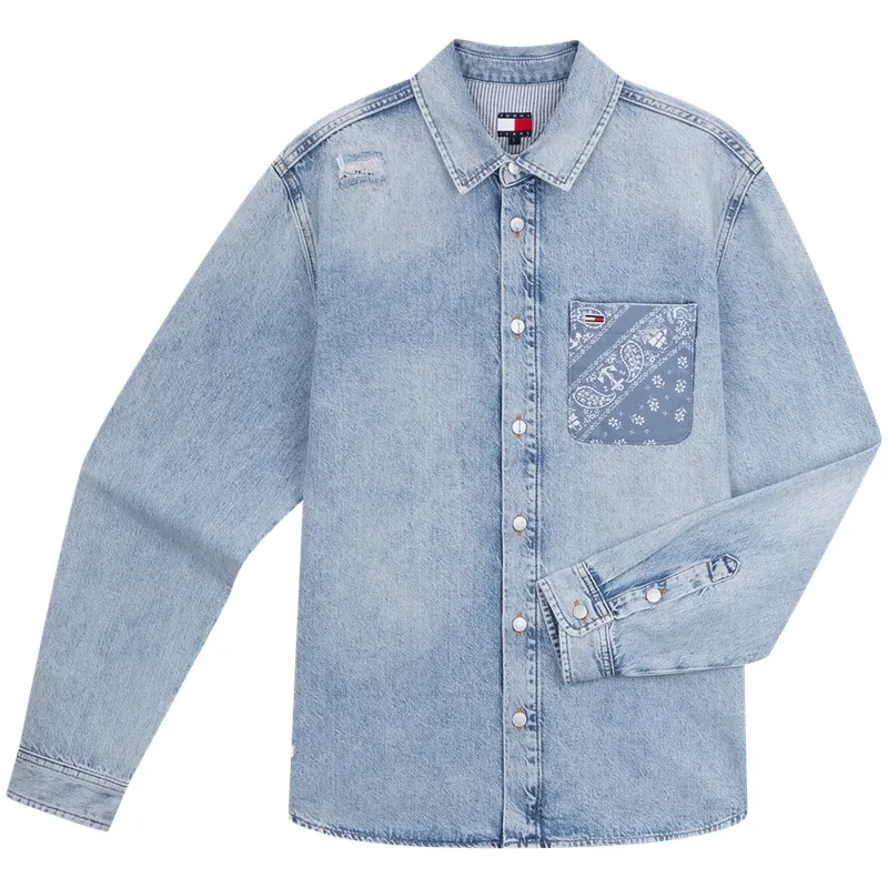 Tommy Hilfiger Shirt Unisex Denim Blue 1AB