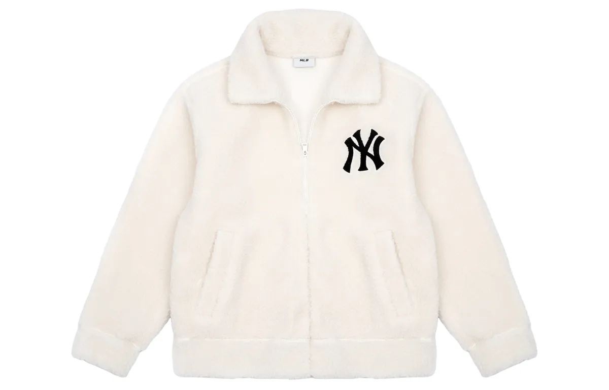 MLB New York Yankees Velvet Jackets Unisex Ecru Lapel Moderate