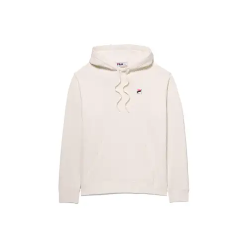 FILA Sweatshirts Unisex Ecru Hooded Moderate